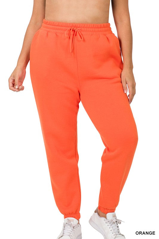 Orange Jogger Sweatpants w Pockets