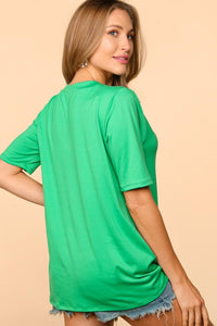 Green Top w Green Sequin Band Detail