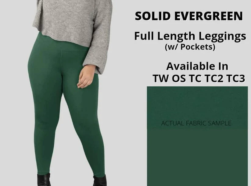 Solid Evergreen GO GREEN Leggings with Pockets