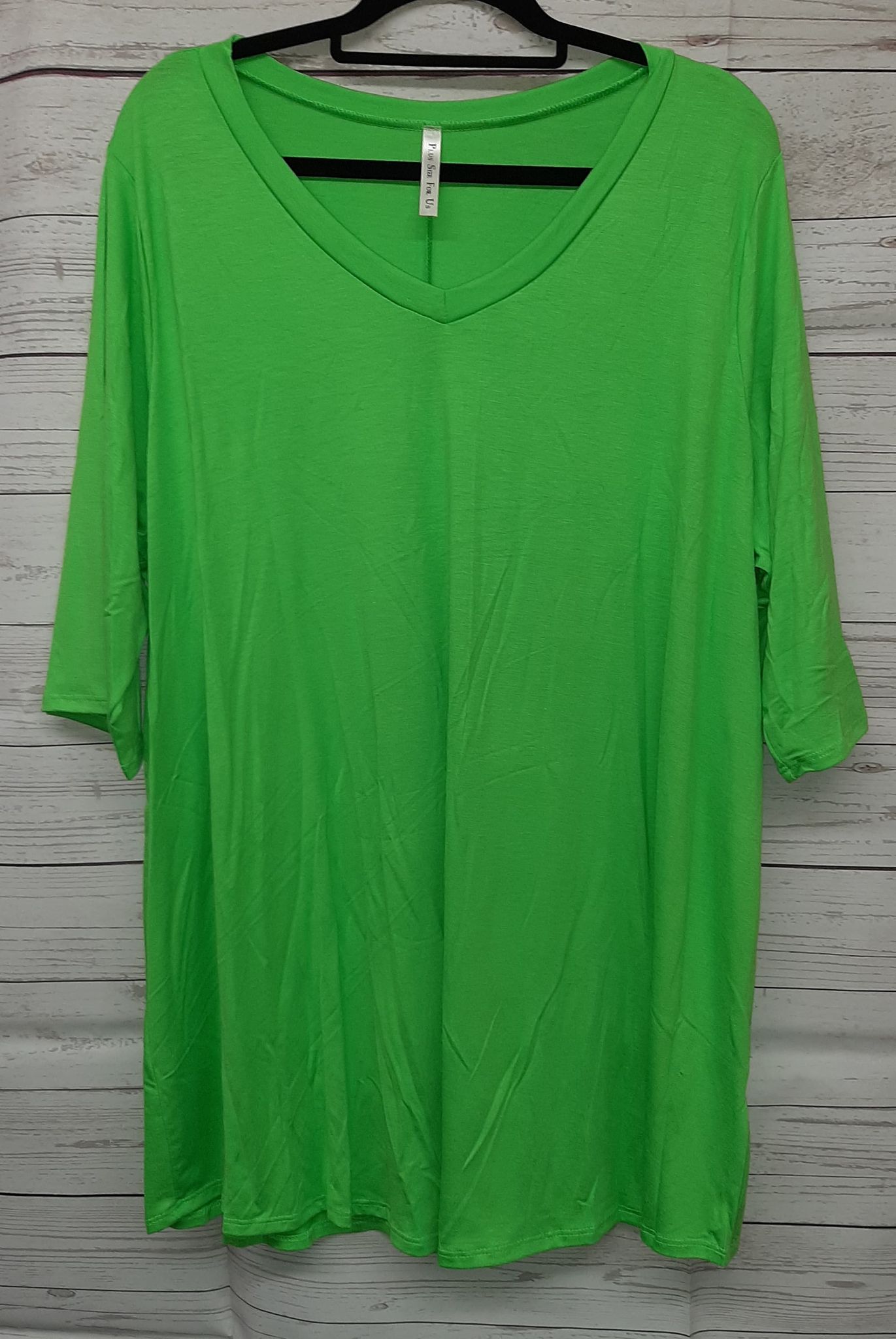 PSFU Bright Green V Neck Short Sleeve Shirt