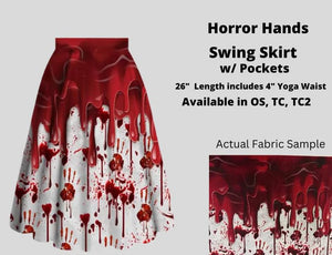 "Bloody" Horror Hands Perfect Halloween Swing Skirt