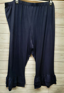 PSFU Navy Ruffle Bottom Capri Capris