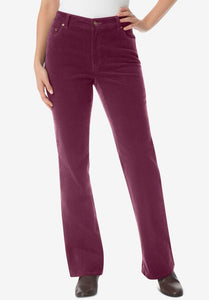 Deep Claret Stretch Corduroy Bootcut Jean
