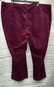 Deep Claret Stretch Corduroy Bootcut Jean
