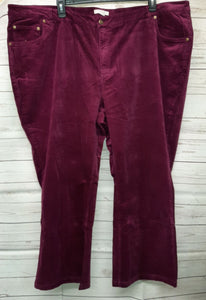 Deep Claret Stretch Corduroy Bootcut Jean