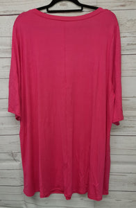 PSFU Pink V Neck Short Sleeve Shirt