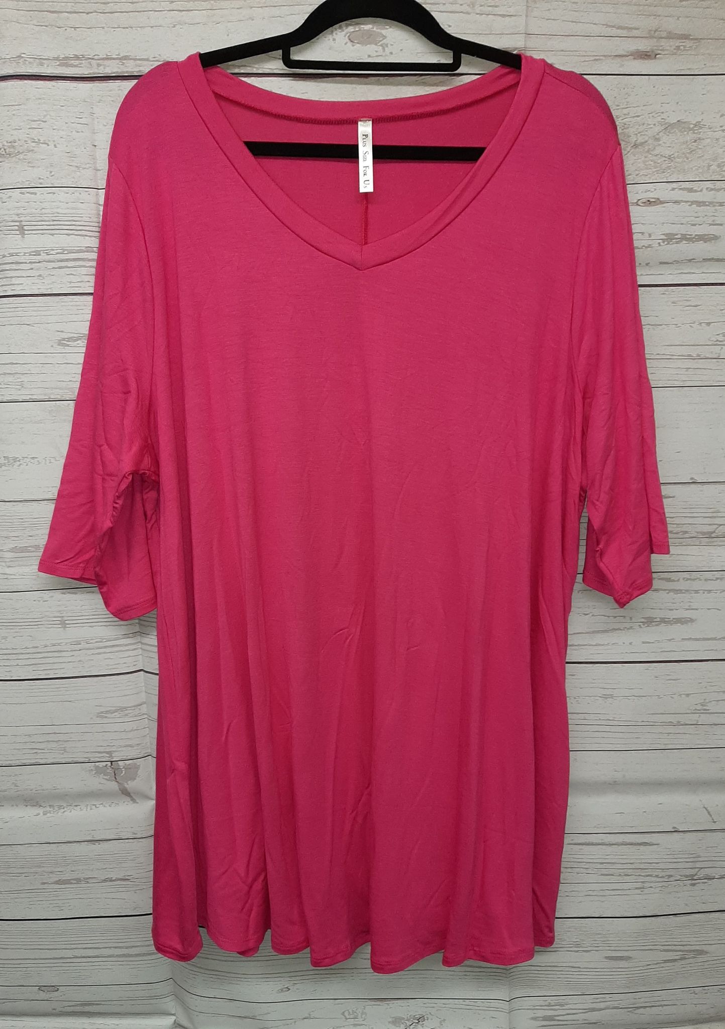 PSFU Pink V Neck Short Sleeve Shirt
