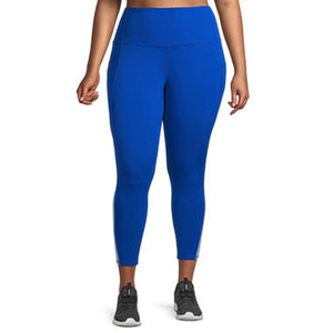 Solid Blue High Rise Quick Dry 7/8 Ankle Leggings